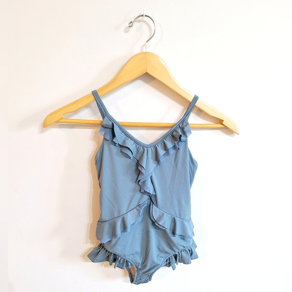 Joyfolie Mia Joy Alessandra Ruffle One Piece Swimsuit Teal Girls Size 5 NWT
